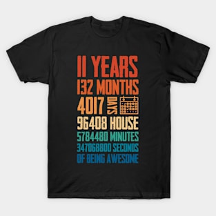 11 Years Old 11th Birthday Retro Vintage T-Shirt